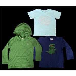 Vintage Lacoste Kids Toddler Lot Of 3 Shirt Size 4T Long & Short Sleeve Preppy
